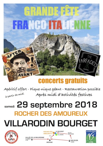 Grande fête francà-italienne contre le Lyon-Turin, à Villarodin-Bourget (Savoie)