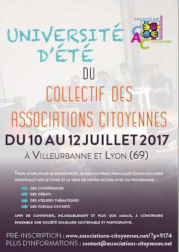 Université d'été du Collectif des associations citoyennes, à Villeurbanne et Lyon