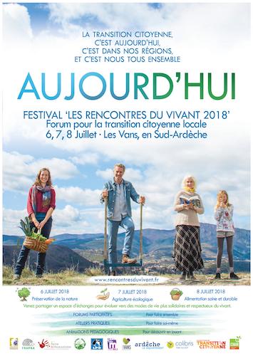 Festival «<small class="fine d-inline"> </small>Les rencontres du vivant<small class="fine d-inline"> </small>», forum pour la transition citoyenne locale, aux Vans (Ardèche)