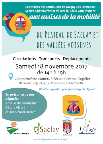 Colloque au sujet de la mobilité sur et autour du plateau de Saclay, à Gif-sur-Yvette (Essonne)
