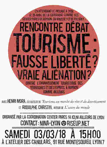 Tourisme : fausse liberté<small class="fine d-inline"> </small>? vraie aliénation<small class="fine d-inline"> </small>? rencontre-débat à Lyon