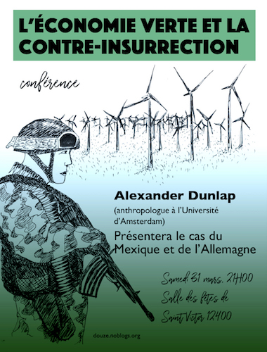 Conférence «<small class="fine d-inline"> </small>L'économie verte et la contre-insurrection<small class="fine d-inline"> </small>», à Saint-Victor (Aveyron)