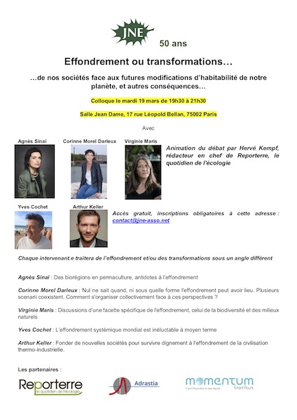 «<small class="fine d-inline"> </small>Effondrement ou transformations<small class="fine d-inline"> </small>», colloque à Paris
