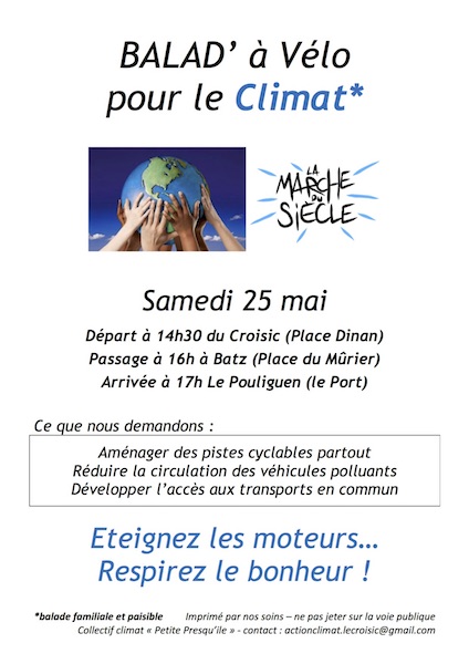 Balade à vélo pour le climat, du Croisic au Pouliguen (Loire-Atlantique)
