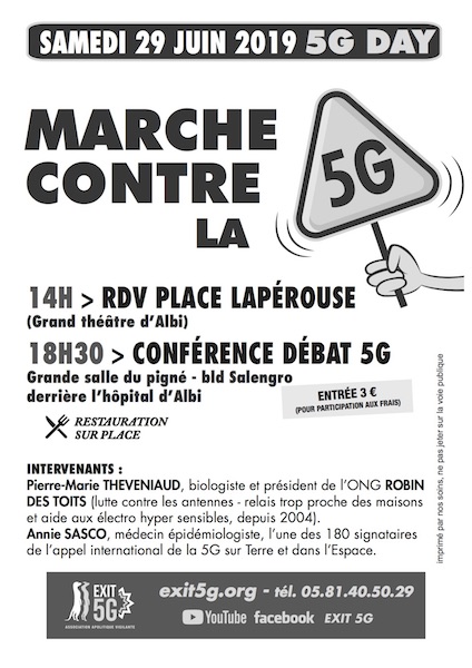 Manifestation et conférence contre la 5G, à Albi (Tarn)