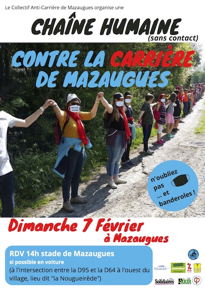 Chaîne humaine contre la carrière de Mazaugues, à Mazaugues (Var)