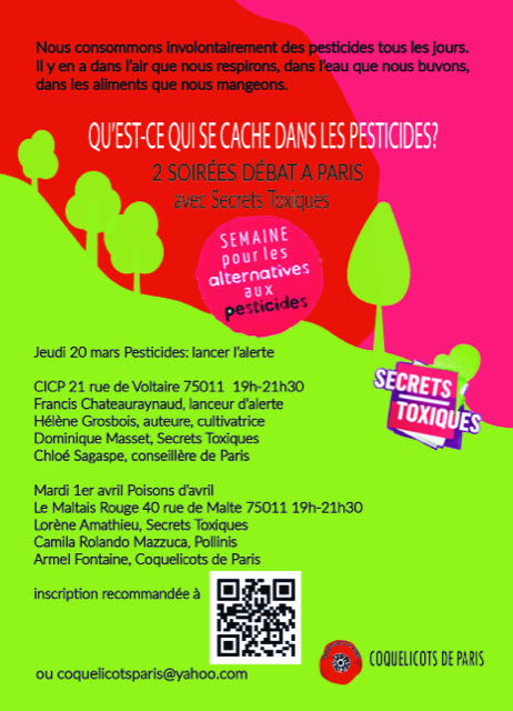 «<small class="fine d-inline"> </small>Pesticides : lancer l'alerte<small class="fine d-inline"> </small>», projection-débat, à Paris