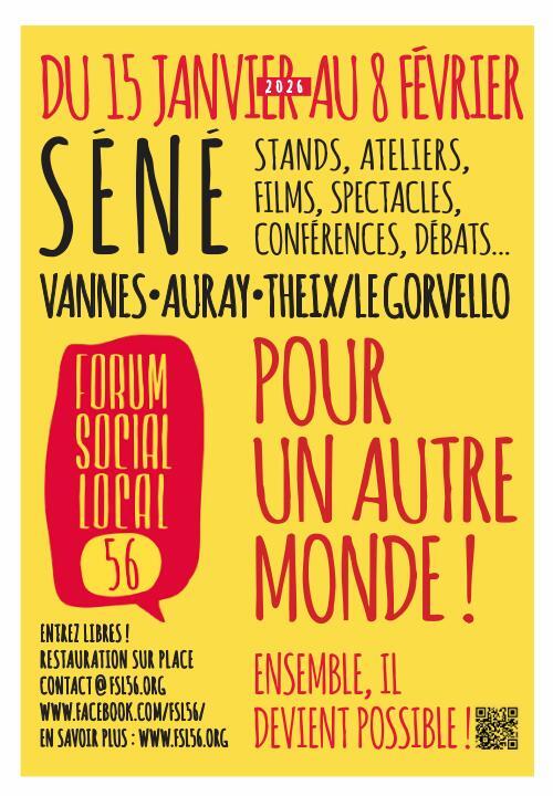 «<small class="fine d-inline"> </small>Forum social socal du Morbihan<small class="fine d-inline"> </small>», à Séné, Vannes, Auray, Theix-Le Gorvello