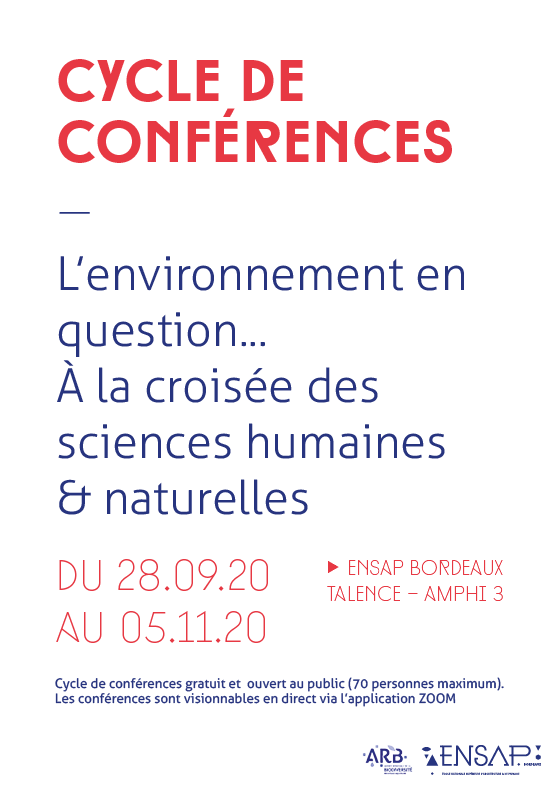 L'environnement en question… À la croisée des sciences humaines et naturelles, conférences à Talence (Gironde)