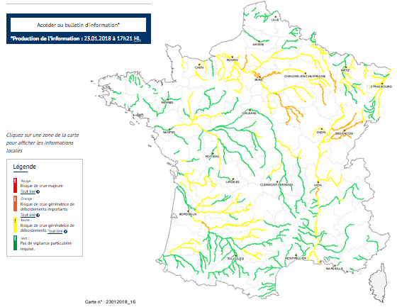Forte crues hivernales de la Seine et dans l'est de la France