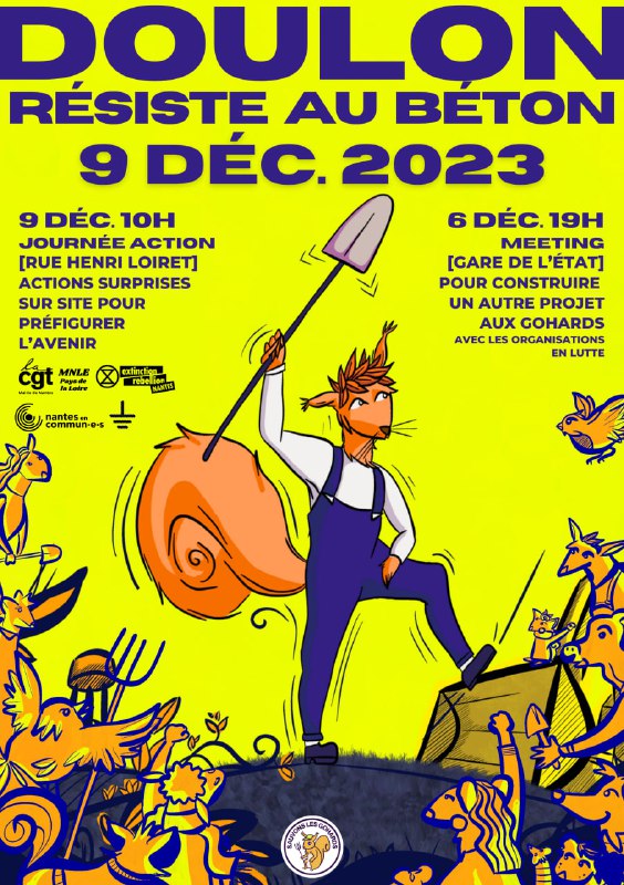 Contre le monde du béton, journée d'action à Doulon (Nantes, Loire-Atlantique)