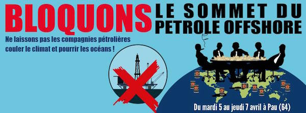Rassemblement contre le sommet du pétrole offshore à Pau (Pyrénées-Atlantique)