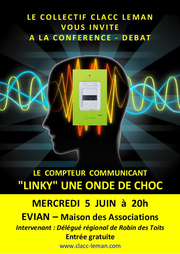 «<small class="fine d-inline"> </small>Linky : une onde de choc<small class="fine d-inline"> </small>», conférence-débat à Évian (Haute-Savoie)
