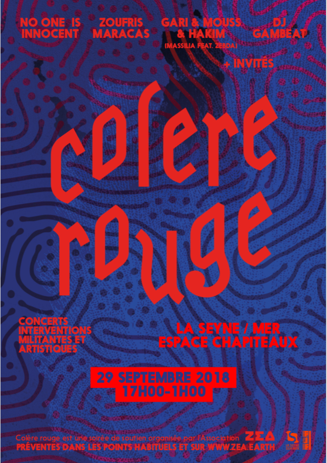 Colère Rouge - Concerts de soutien à la lutte contre la pollution des boues rouges, à La Seyne-sur-Mer (Var)