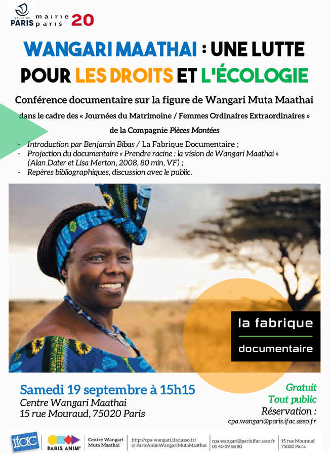 Wangari Maathai : une lutte pour les droits et l'écologie, conférence-documentaire à Paris