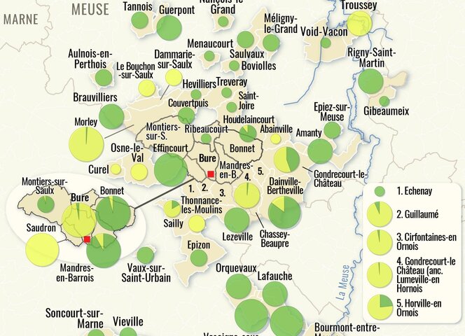 Exclusif - La carte des emprises de l'Andra pour imposer l'enfouissement des déchets nucléaires