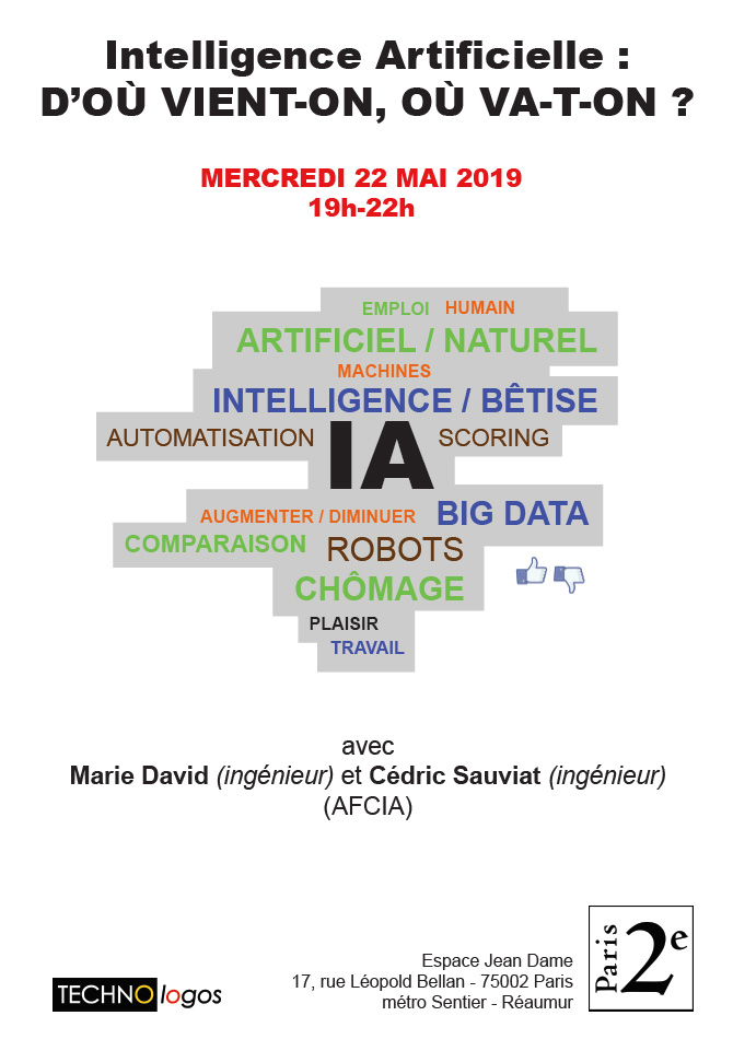 «<small class="fine d-inline"> </small>Intelligence artificielle, d'où vient-on, où va-t-on<small class="fine d-inline"> </small>?<small class="fine d-inline"> </small>», conférence à Paris