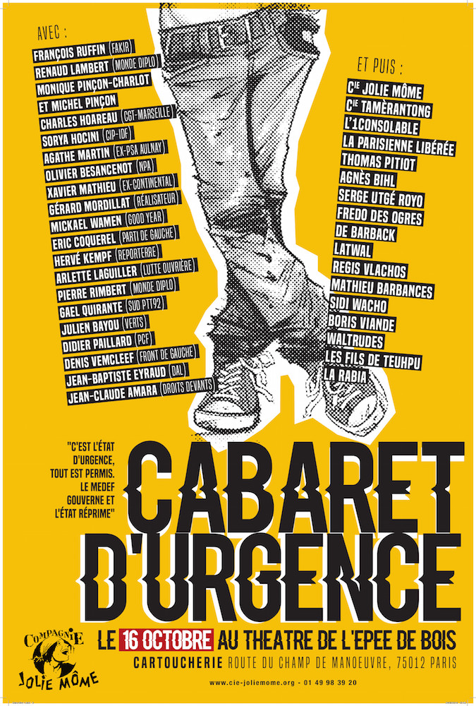 «<small class="fine d-inline"> </small>Le Medef nous les brise<small class="fine d-inline"> </small>» : «<small class="fine d-inline"> </small>Cabaret d'Urgence<small class="fine d-inline"> </small>» à Paris