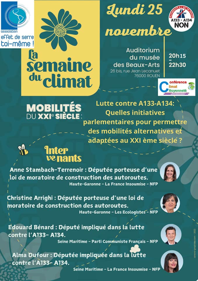 Conférence Climat Citoyenneté sur les investissements en matière d'infrastructures, à Rouen (Seine-Maritime)