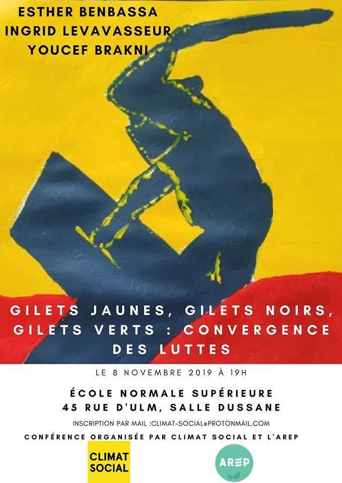 «<small class="fine d-inline"> </small>Gilets jaunes, Gilets noirs, Gilets verts : convergence des luttes<small class="fine d-inline"> </small>», débat à Paris