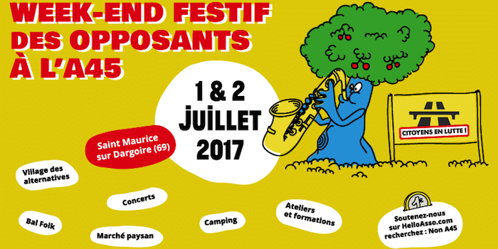 Week-end festif contre le projet d'A45, à St-Maurice-sur-Dargoire (Rhône)