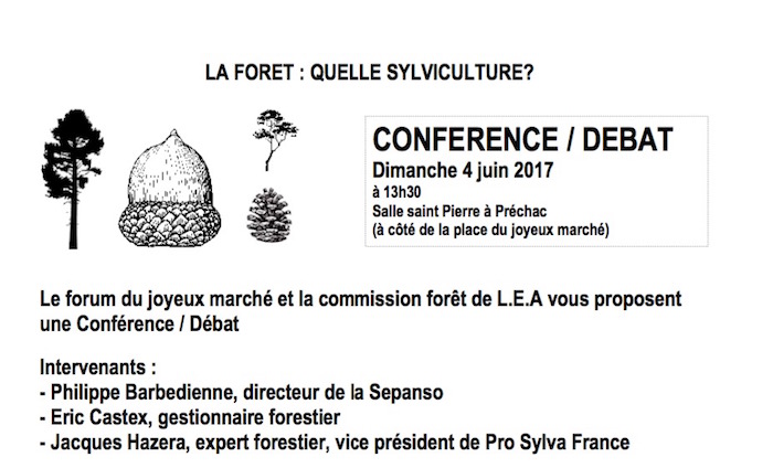 Conférence/débat - La forêt : quelle sylviculture<small class="fine d-inline"> </small>? à Préchac (Gironde)