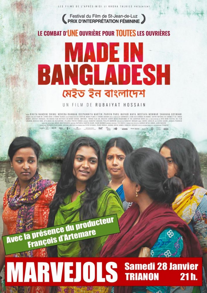 Projection-débat «<small class="fine d-inline"> </small>Made in Bangladesh<small class="fine d-inline"> </small>», à Marvejols (Lozère)