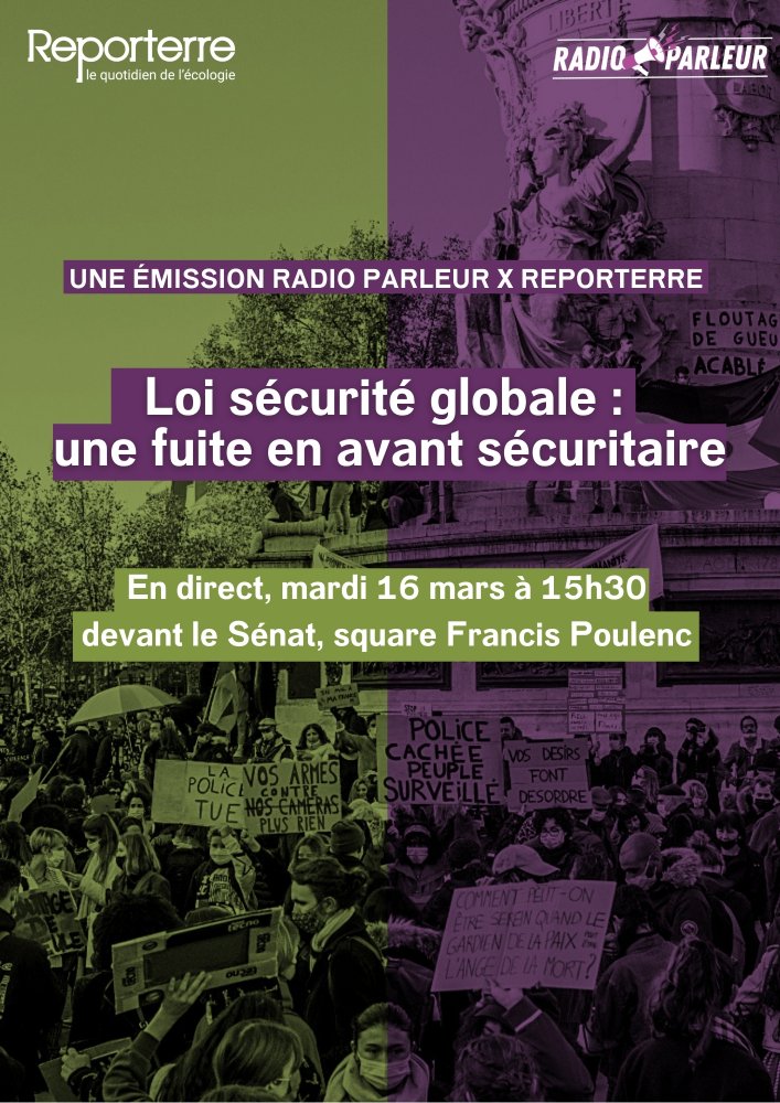 Loi sécurité globale : une fuite en avant sécuritaire, émission en direct, à Paris