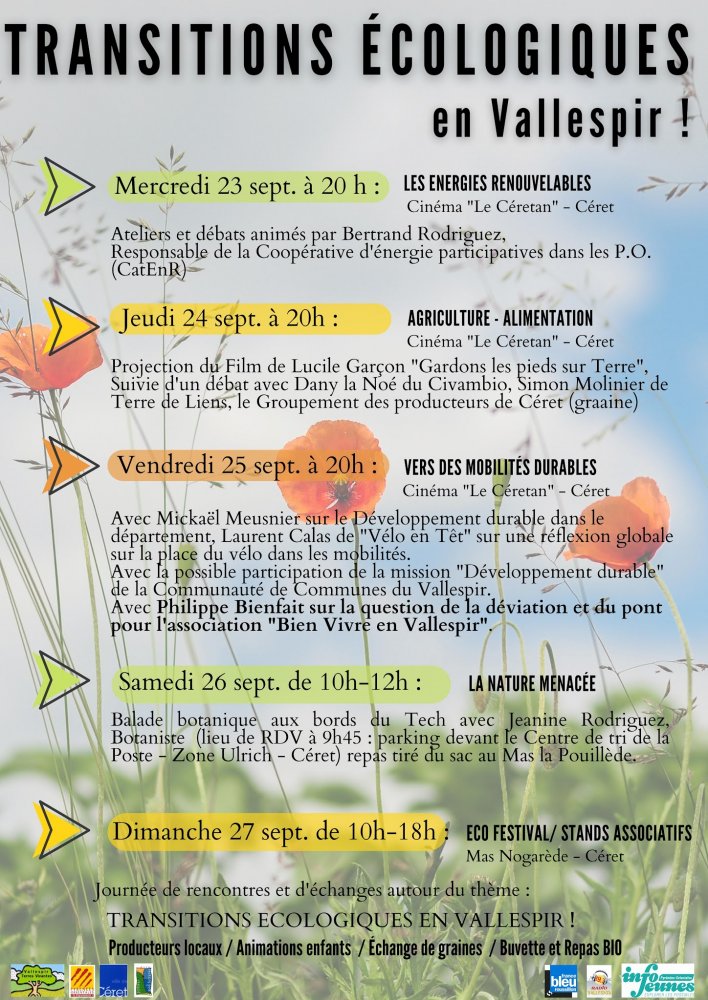Transitions écologiques en Vallespir, écofestival à Céret (Pyrénées-Orientales)