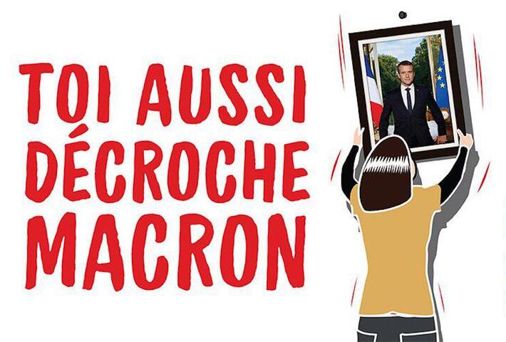 Face à l'irresponsabilité de M. Macron, décrochons ses portraits