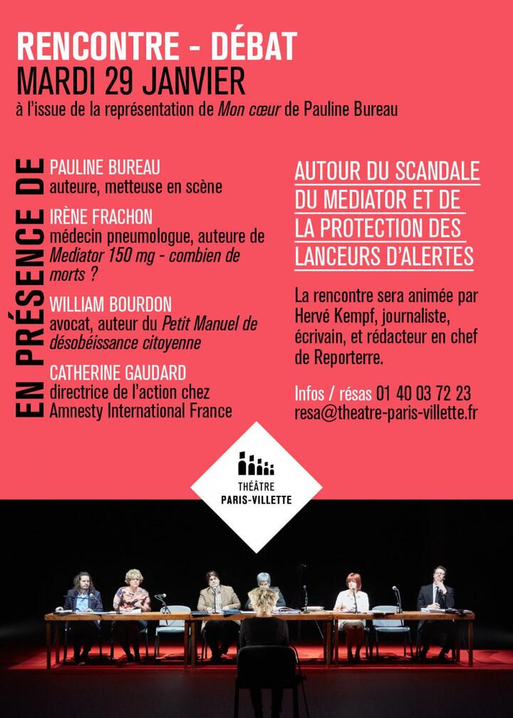 Pièce et rencontre–débat : le scandale du Mediator et la protection des lanceurs d'alerte, à Paris
