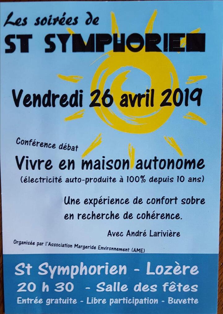 «<small class="fine d-inline"> </small>Vivre en maison autonome<small class="fine d-inline"> </small>», conférence-débat à Saint-Symphorien (Lozère)