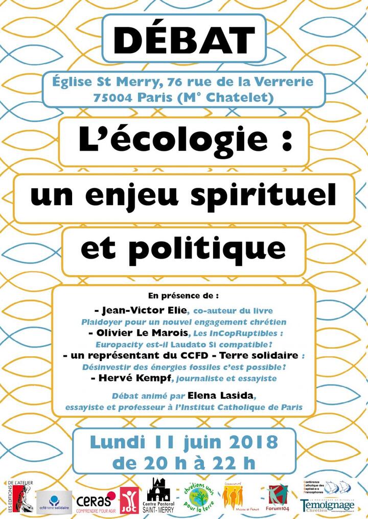 Débat «<small class="fine d-inline"> </small>Écologie, un enjeu spirituel et politique<small class="fine d-inline"> </small>», à Paris