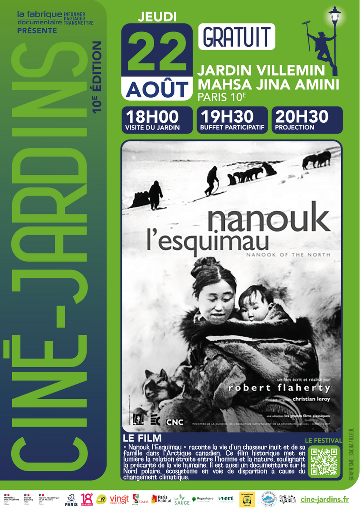 Festival Ciné-Jardins «<small class="fine d-inline"> </small>Nanouk l'Esquimau<small class="fine d-inline"> </small>», à Paris
