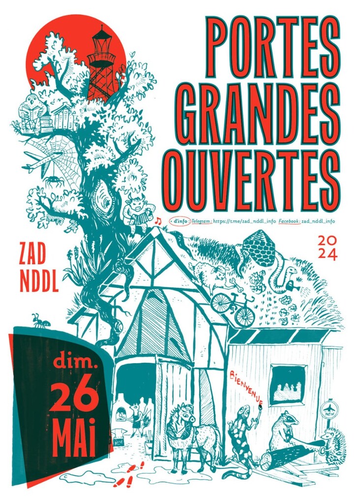Portes grandes ouvertes de la zad Notre-Dame-des-Landes (Loire-Atlantique)