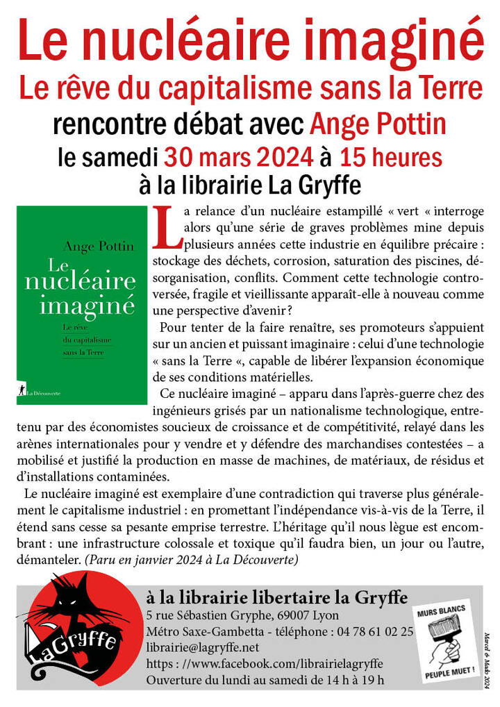 «<small class="fine d-inline"> </small>Le nucléaire imaginé<small class="fine d-inline"> </small>», rencontre-débat à Lyon