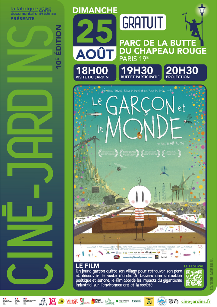 Festival Ciné-Jardins «<small class="fine d-inline"> </small>Le Garçon et le Monde<small class="fine d-inline"> </small>», à Paris