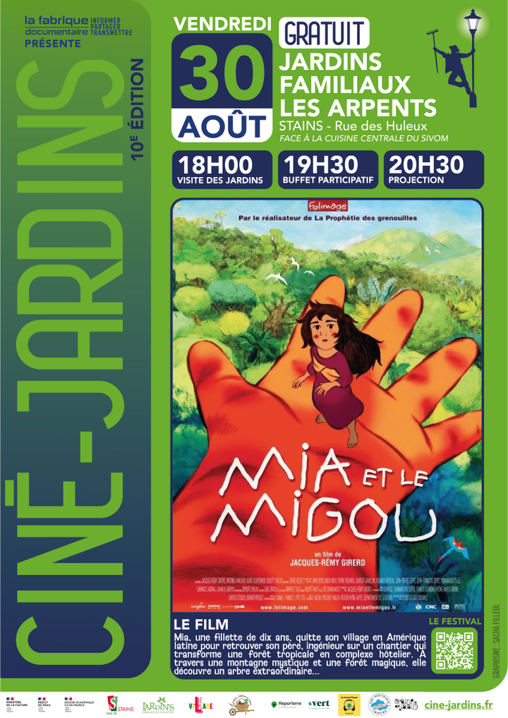 Festival Ciné-Jardins «<small class="fine d-inline"> </small>Mia et le Migou<small class="fine d-inline"> </small>», à Stains (Seine-Saint-Denis)