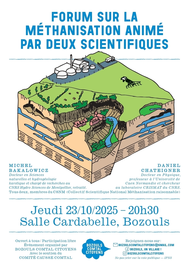 «<small class="fine d-inline"> </small>Méthanisation en milieu karstique<small class="fine d-inline"> </small>», conférence-débat à Bozouls (Aveyron)