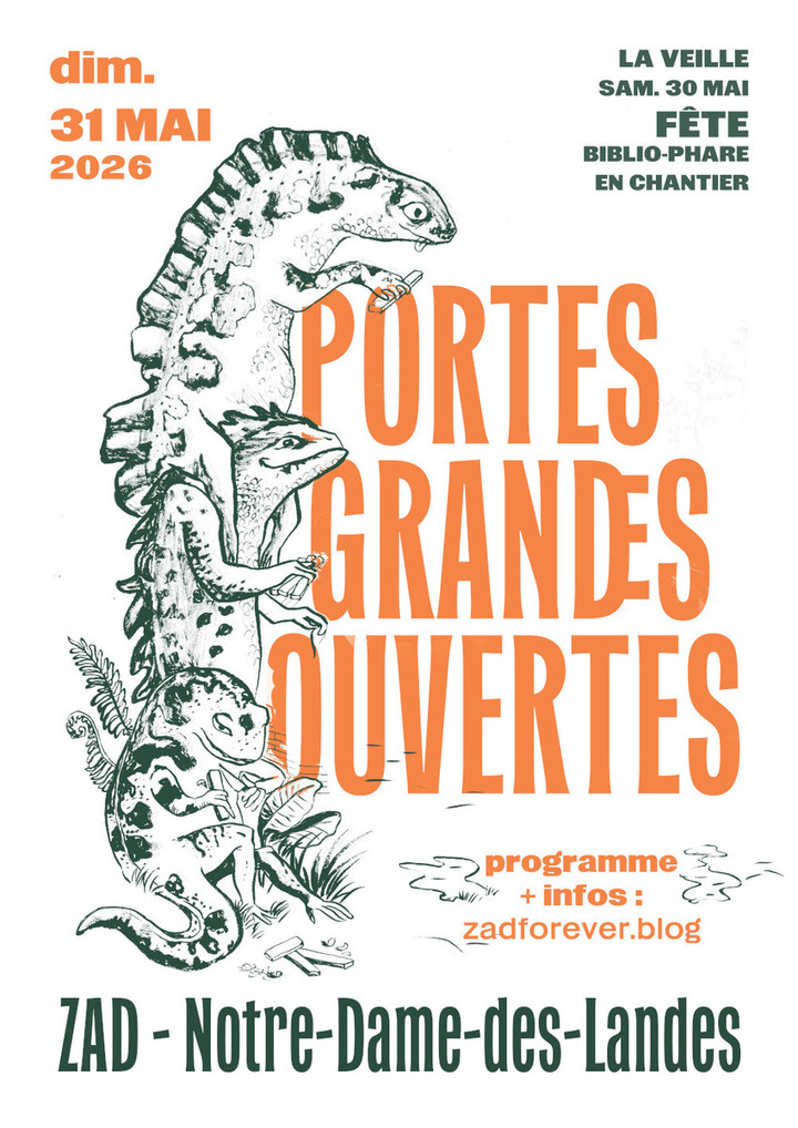 «<small class="fine d-inline"> </small>Portes grandes ouvertes Zad-Notre-Dame-des-Landes<small class="fine d-inline"> </small>» (Loire-Atlantique)