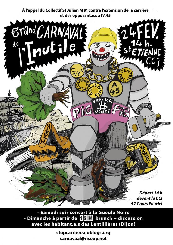 Carnaval Inutile «<small class="fine d-inline"> </small>Béton va Béton<small class="fine d-inline"> </small>», à Saint-Étienne (Loire)