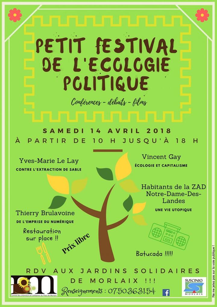Petit festival de l'écologie politique, à Morlaix (Finistère)