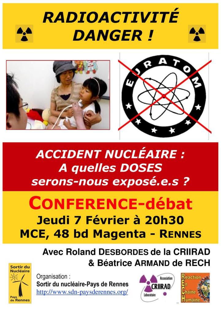 Stop au traité Euratom, conférence-débat à Rennes (Ille-et-Vilaine)