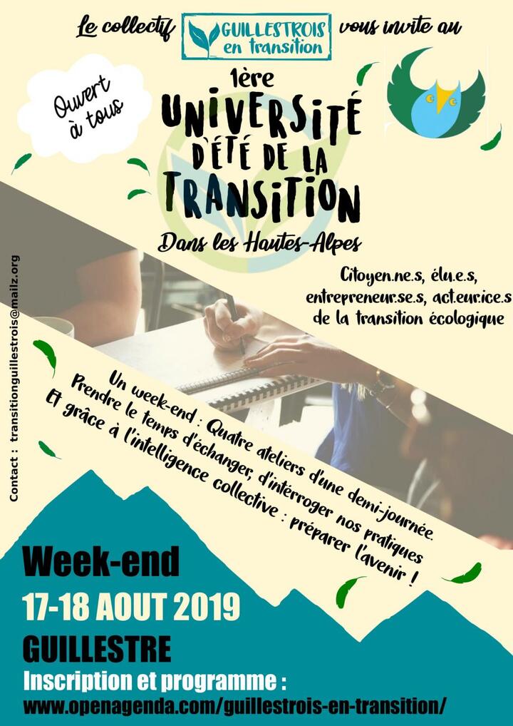 Université d'été de la transition, à Guillestre (Hautes-Alpes)