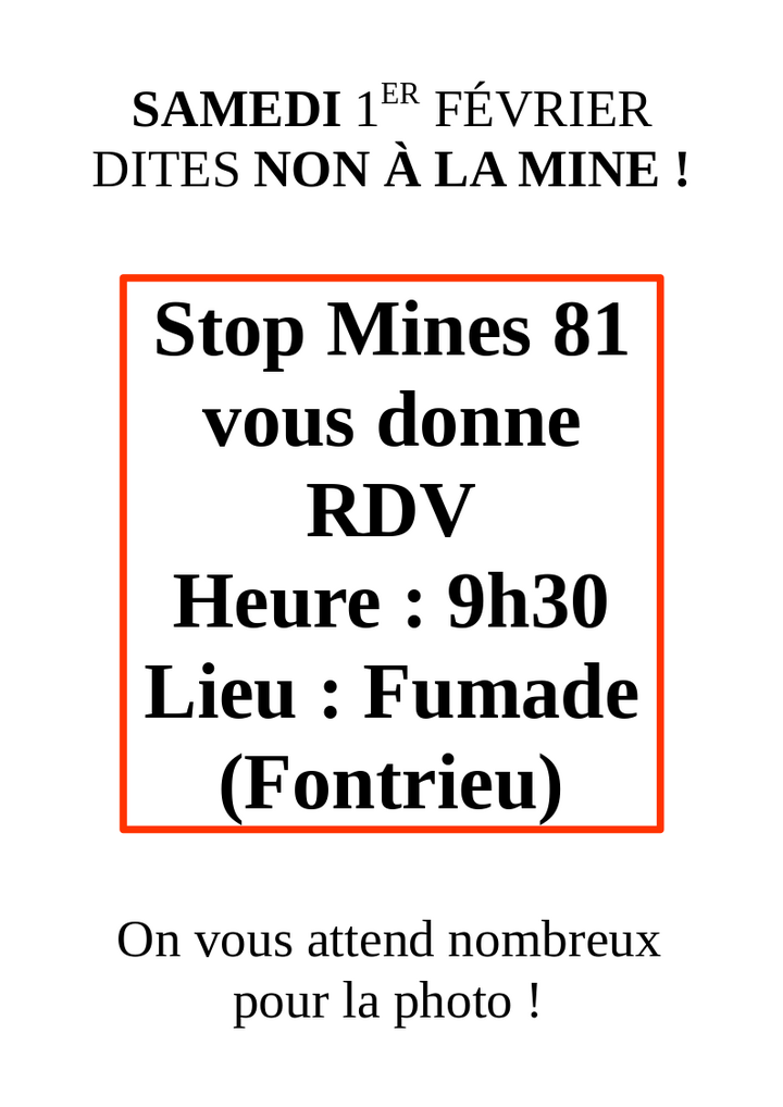 Dites non au projet de mine à Fontrieu (Tarn)