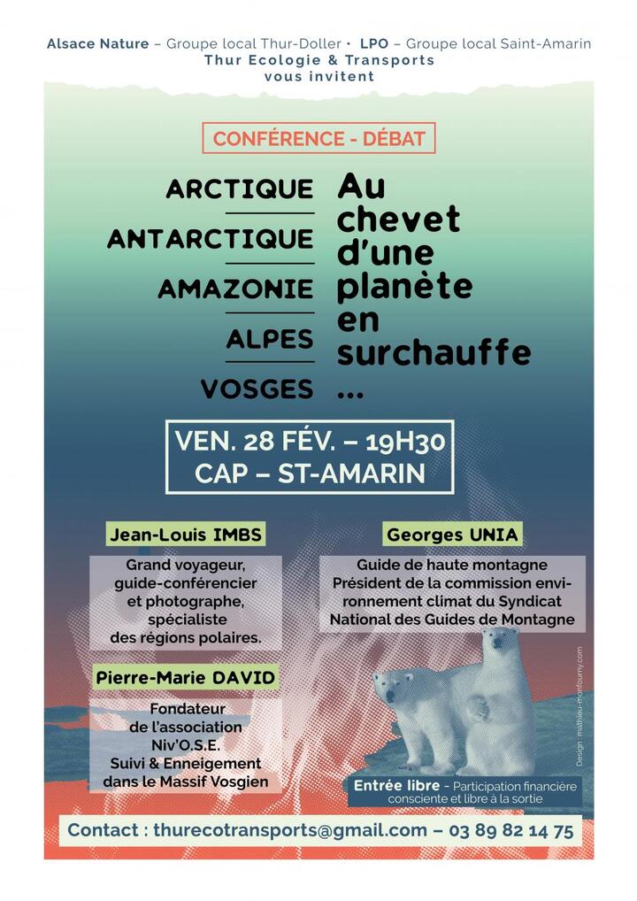 Conférence-débat «<small class="fine d-inline"> </small>Au chevet d'une planète en surchauffe<small class="fine d-inline"> </small>», à Saint-Amarin (Haut-Rhin)