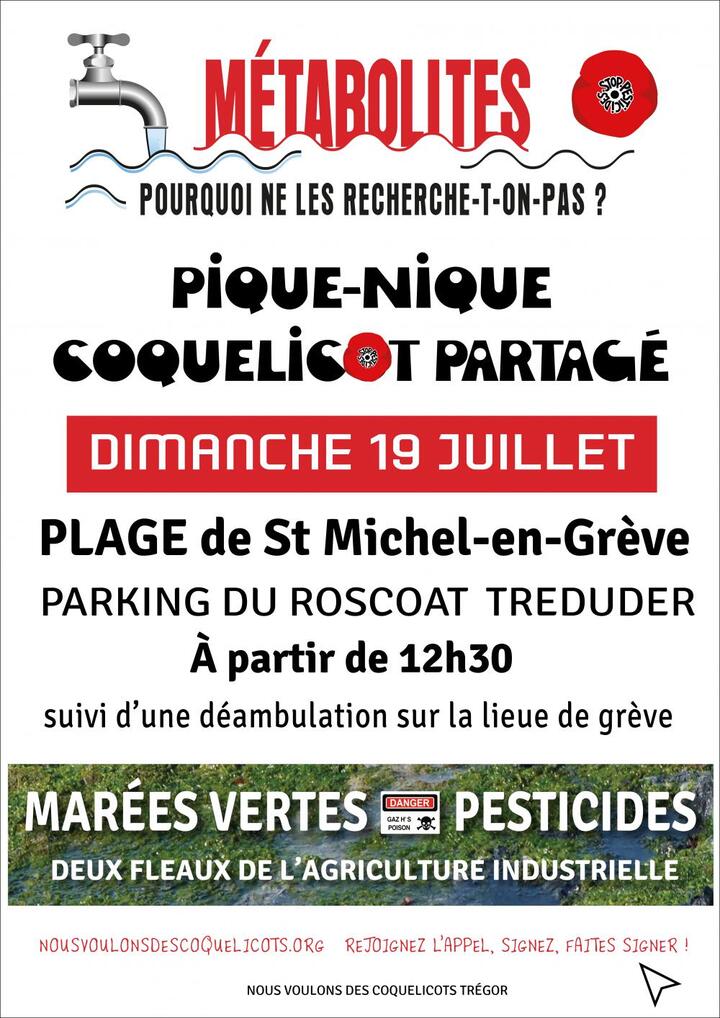 Pique-nique festif Coquelicots, à Tréduder (Côtes-d'Armor)