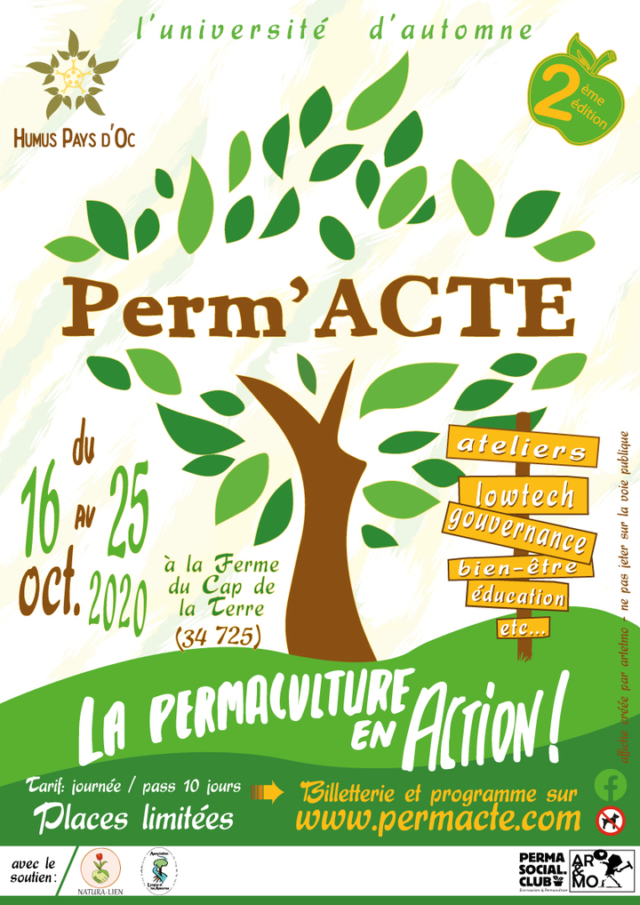Perm'<span class="caps">ACTE</span> 2020, université de permaculture en action, à Saint-André-de-Sangonis (Hérault)