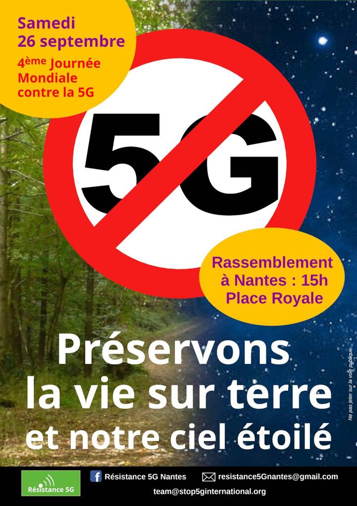 Journée mondiale anti-5G, à Nantes (Loire-Atlantique)