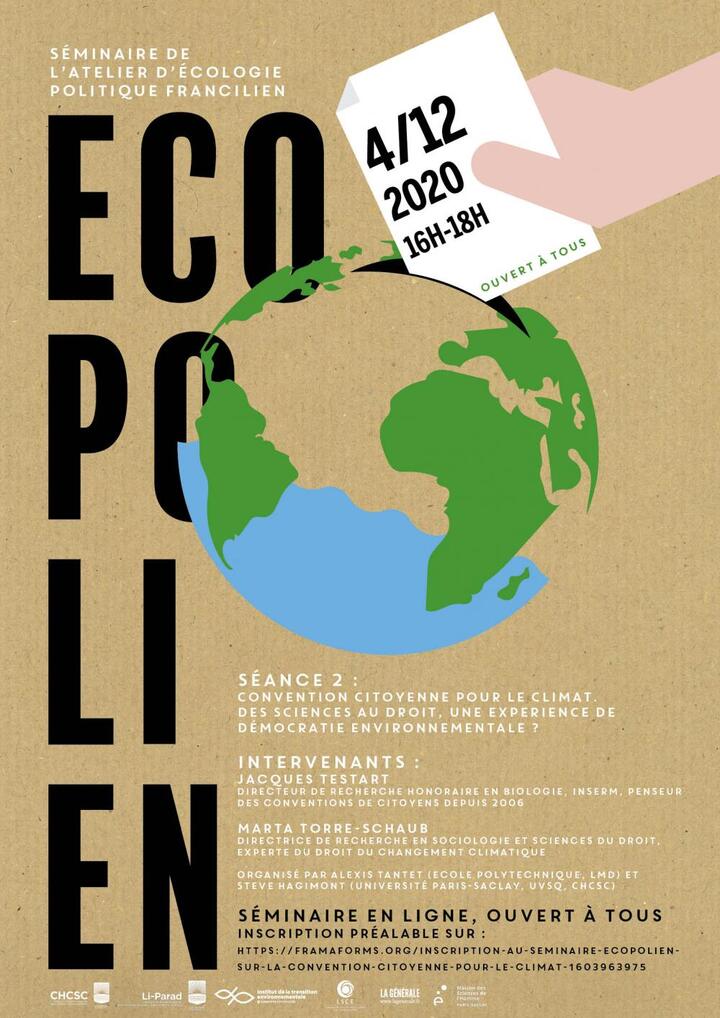 Séminaire-débat : Convention citoyenne pour le climat, en ligne